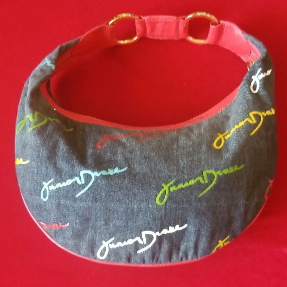 Junior Drake denim/red leather hobo bag, nwot